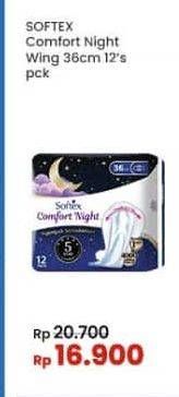Promo Harga Softex Comfort Night Wing 36cm 12 pcs - Indomaret