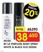 Promo Harga MUSK BY LILIAN ASHLEY Body Spray White, Black 200 ml - Superindo