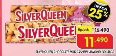 Promo Harga Silver Queen Chocolate Cashew, Almonds 58 gr - Superindo