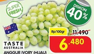 Promo Harga Anggur Ivory per 100 gr - Superindo