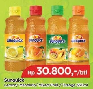 Promo Harga Sunquick Minuman Sari Buah Lemon, Mandarin, Mixed Fruits, Orange 330 ml - TIP TOP