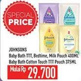 Promo Harga JOHNSONS Baby Bath Top To Toe, Bedtime, Milk 400ml, Cottontouch 375ml  - Hypermart