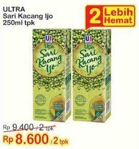 Promo Harga ULTRA Sari Kacang Ijo per 2 pcs 250 ml - Indomaret