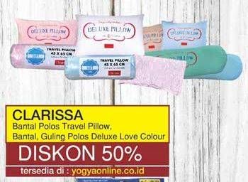 Promo Harga CLARISSA Bantal Polos Travel Pillow/Bantal dan Guling Deluxe Love Colour  - Yogya
