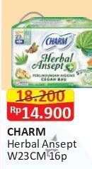 Promo Harga Charm Herbal Ansept+ Wing 23cm 16 pcs - Alfamart