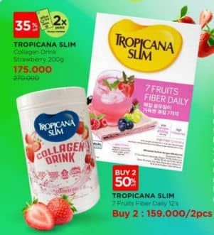Promo Harga Tropicana Slim Collagen Drink Strawberry 200 gr - Watsons