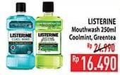 Promo Harga Listerine Mouthwash Antiseptic Cool Mint, Natural Green Tea 250 ml - Hypermart