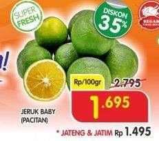 Promo Harga Jeruk Baby Pacitan per 100 gr - Superindo