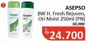 Promo Harga ASEPSO Body Wash Original Moist, Hygienic Fresh Rejuven 250 ml - Alfamidi