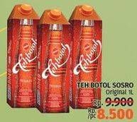 Promo Harga SOSRO Teh Botol Original 1000 ml - LotteMart