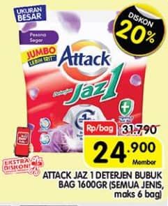 Promo Harga Attack Jaz1 Detergent Powder All Variants 1700 gr - Superindo