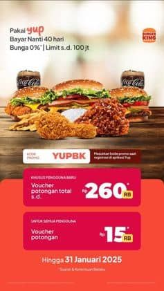 Promo Harga Promo Yup  - Burger King