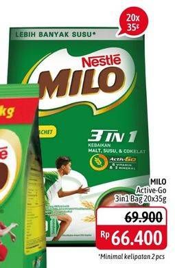 Promo Harga MILO ActivGo 3in1 per 20 sachet 35 gr - Alfamidi