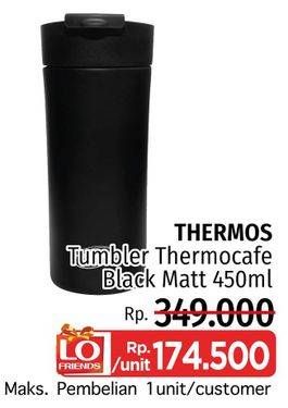 Promo Harga THERMOS Thermocafe Stainless Steel Matt Black PLT-450 450 ml - LotteMart