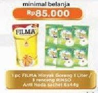 FILMA Minyak Goreng 1000ml/RINSO Anti Noda Detergent Bubuk 44gr