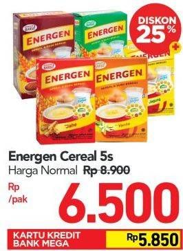 Promo Harga ENERGEN Cereal Instant per 5 pcs 30 gr - Carrefour