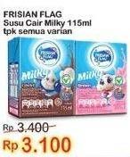 Promo Harga Frisian Flag Susu UHT Milky Zuzhu Zazha Chocolate, Strawberry 115 ml - Indomaret