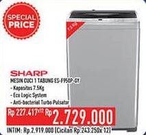 Promo Harga SHARP ES-F950P-GY | Washing Machine 7500 gr - Hypermart