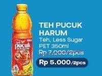 Promo Harga TEH PUCUK HARUM Minuman Teh Less Sugar, Original per 2 botol 350 ml - Alfamart