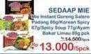 Promo Harga SEDAAP MIE Mi Instant Goreng Salero Padang/ Korean Spicy/ Spicy Soup/Ayam Bakar Limau  - Indomaret