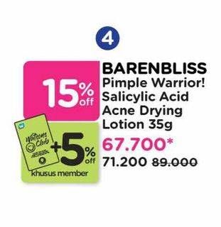 Promo Harga Barenbliss Pimple Warrior! Salicylic Acid Acne Spot Treatment Care 35 gr - Watsons