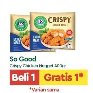 Promo Harga So Good Crispy Chicken Nugget 400 gr - TIP TOP