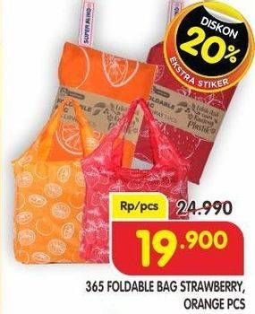 Promo Harga 365 Foldable Bag Strawberry, Orange  - Superindo