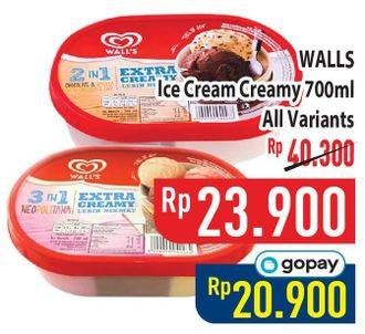 Promo Harga Walls Ice Cream All Variants 700 ml - Hypermart