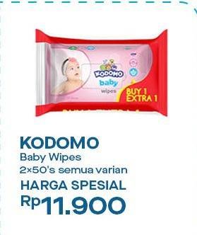 Promo Harga Kodomo Baby Wipes All Variants 50 pcs - Indomaret