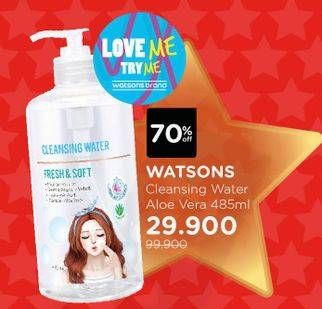 Promo Harga WATSONS Cleansing Water Aloe Vera 485 ml - Watsons