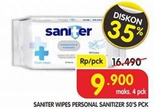 Promo Harga SANITER Wet Wipes  50 pcs - Superindo