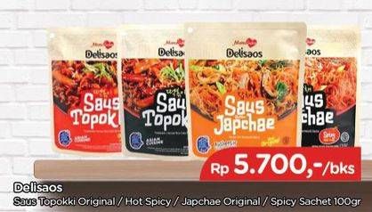 Promo Harga MAMASUKA Delisaos Saus Topokki Original, Hot Spicy, Japochae Original, Spicy 100 gr - TIP TOP