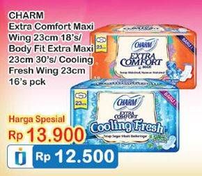 Promo Harga CHARM Extra Comfort Cooling Fresh 23cm 16s / Body Fit Maxi Wing / Extra Comfort Maxi 23cm  - Indomaret