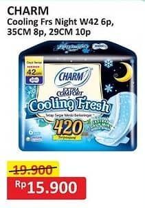 Promo Harga Charm Extra Comfort Cooling Fresh Wing 42cm, Wing 35cm, Wing 29cm 6 pcs - Alfamart