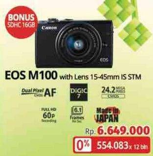Promo Harga CANON EOS M100 Mirrorless Digital Camera  - LotteMart