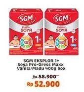 Promo Harga SGM Eksplor Soya 1-5 Susu Pertumbuhan Madu, Vanila 400 gr - Indomaret