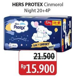 Promo Harga Hers Protex Comfort Night 24 pcs - Alfamidi