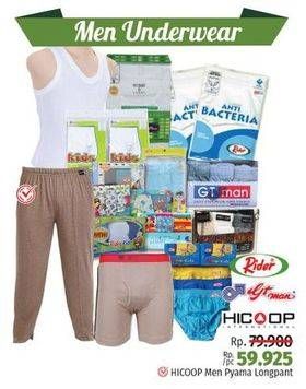 Promo Harga RIDER/GT MAN/HICOOP Underwear  - LotteMart