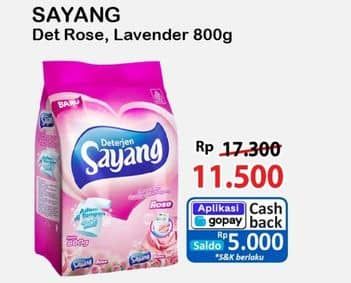 Promo Harga Sayang Detergent Powder Rose, Lavender 800 gr - Alfamart
