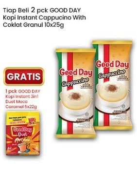 Promo Harga Good Day Cappuccino per 10 sachet 25 gr - Indomaret