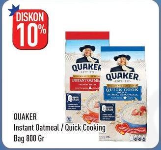 Promo Harga QUAKER Oatmeal Instant/Oatmeal Quick Cook 800gr  - Hypermart