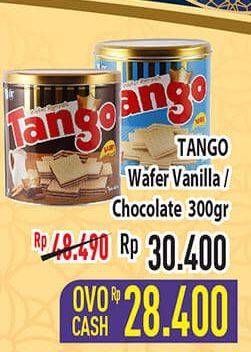 Promo Harga TANGO Wafer Chocolate, Vanilla Milk 300 gr - Hypermart
