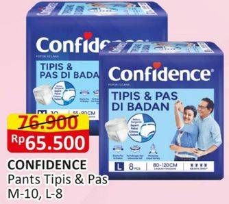 Promo Harga Confidence Adult Pants Tipis & Pas Di Badan L8, M10 8 pcs - Alfamart