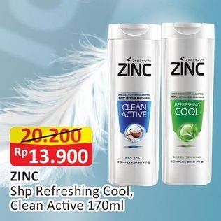 Promo Harga ZINC Shampoo Refreshing Cool, Clean Active 170 ml - Alfamart