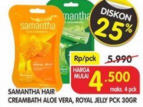 Promo Harga SAMANTHA Hair Creambath Aloe Vera, Royal Jelly 30 gr - Superindo