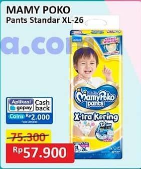 Promo Harga Mamy Poko Pants Xtra Kering XL26 26 pcs - Alfamart