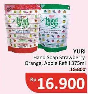 Promo Harga YURI Hand Soap Apple, Orange 375 ml - Alfamidi
