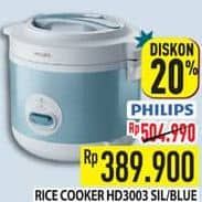 Promo Harga Philips HD3003/30 Rice Cooker 1.8L  - Hypermart