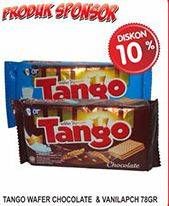 Promo Harga TANGO Wafer Chocolate, Vanilla Milk 78 gr - Superindo