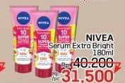 Promo Harga Nivea Extra Bright 10 Super Vitamins & Skin Food Serum 180 ml - LotteMart